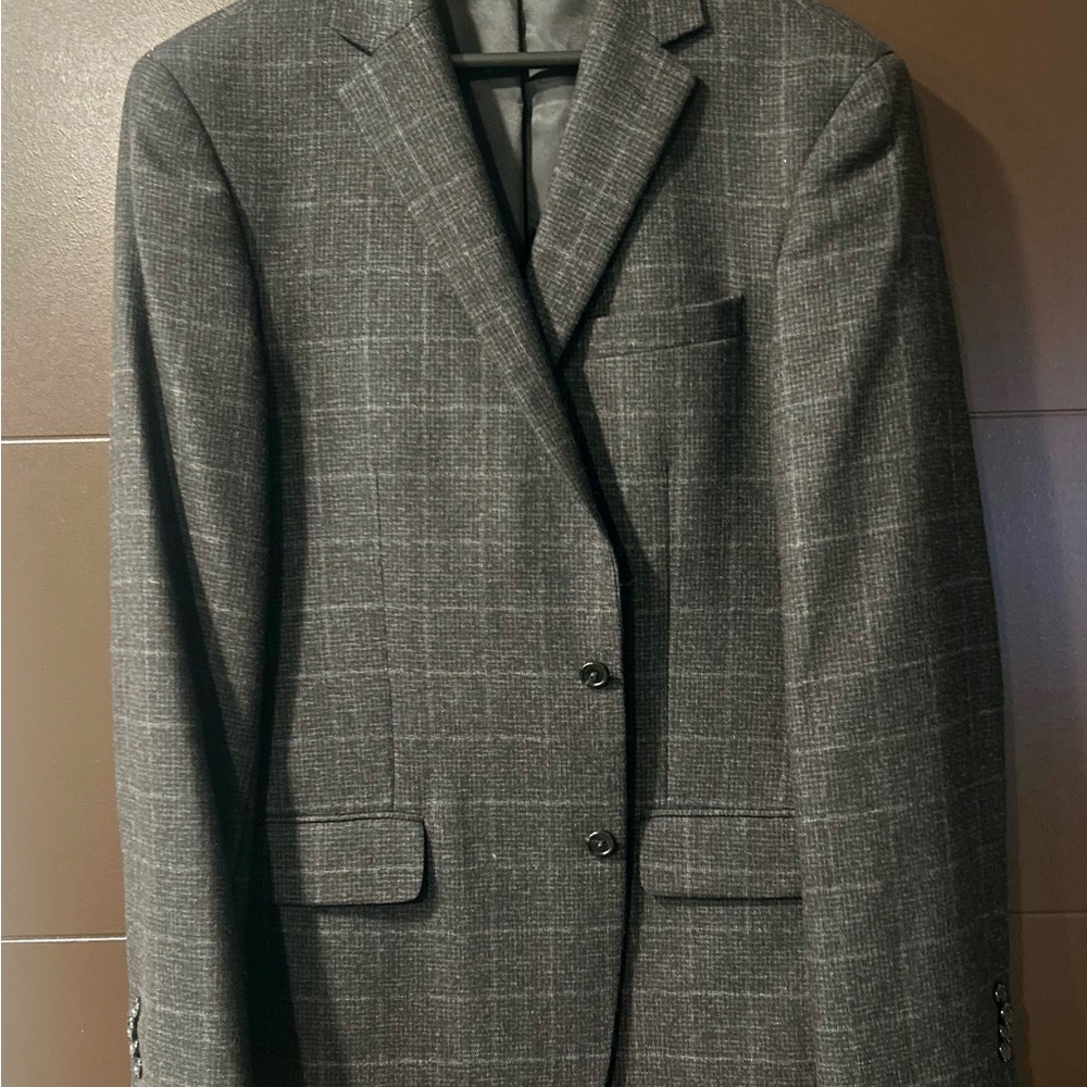 Jos. A. Bank Charcoal Gray Windowpane Blazer